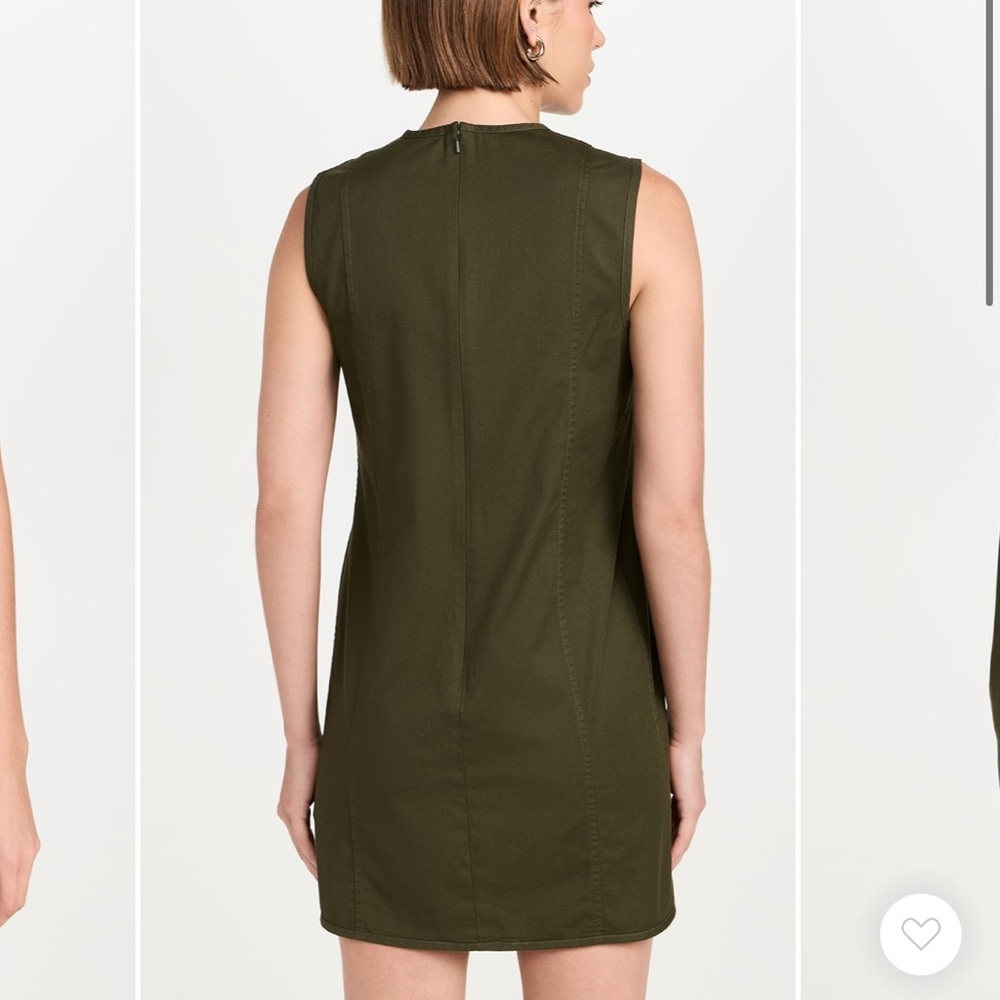 NWT Theory Women's Sleeveless High Crew Dress Olive Green shift Mini dress 12 - Picture 2 of 4